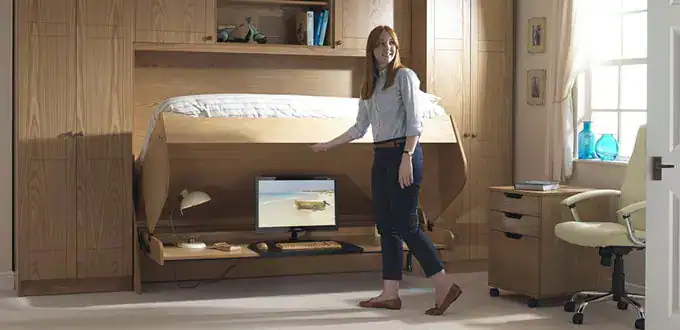 Compact study bed with integrated workspace and storage solutions for small bedrooms, perfect for students and space-saving home offices.