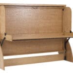 Foldable wooden study bed with workspace, ideal for compact rooms and student apartments, featuring adjustable desk, sturdy design, and space-saving functionality.