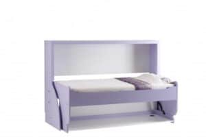 Studybed children's loft bed with storage shelf and pull-out desk for compact bedroom organisation and space-saving solutions.