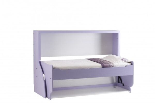 Studybed children's loft bed with storage shelf and pull-out desk for compact bedroom organisation and space-saving solutions.