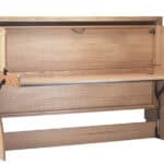 High-quality wooden study bed with foldable desk for compact student rooms and versatile study space.