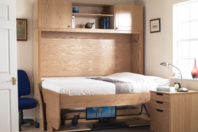 Large Double with Top Box and filing cabinet in Light Oak