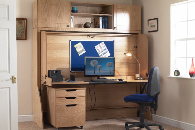 Large Double with Top Box and filing cabinet in Light Oak