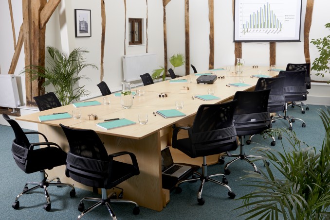 ConverTable Desks transformed into a large conference table