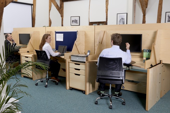 ConverTable Desks arranged as work stations