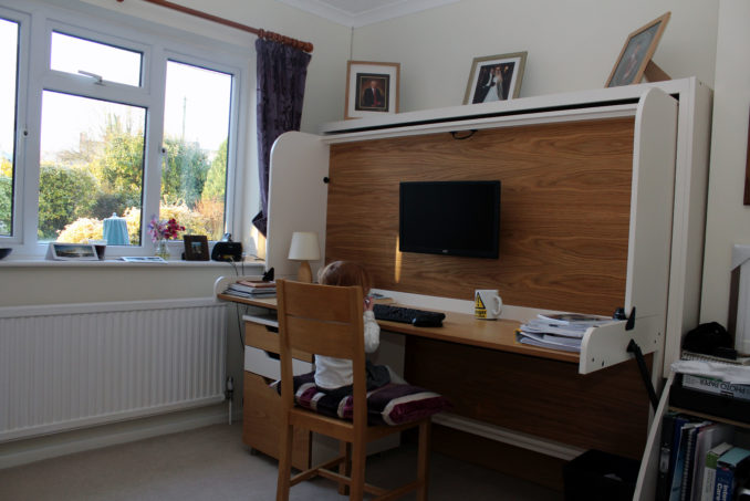 Double StudyBed in White and Oak