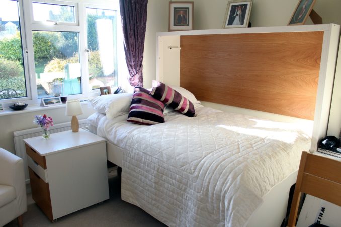 Double StudyBed in White and Oak (Bed Mode)