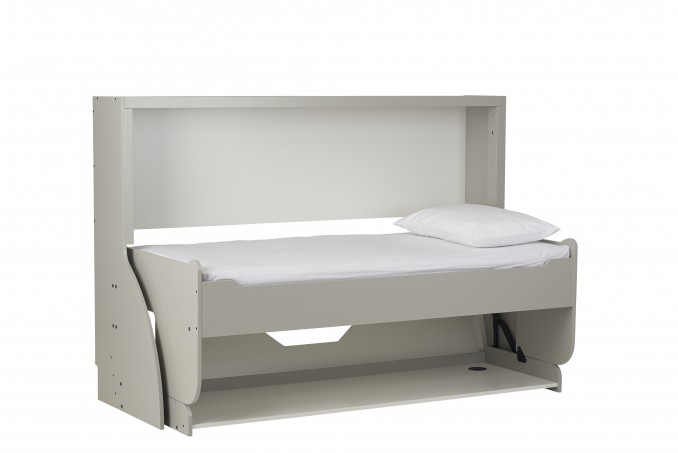 StudyBed painted finish Lamproom Gray and Strong White Single Bed