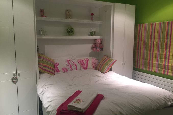 Majestic StudyBed in White plus Wardrobes (Bed Mode)