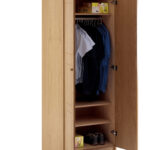 Wardrobe in Light Oak with hanging and shelving