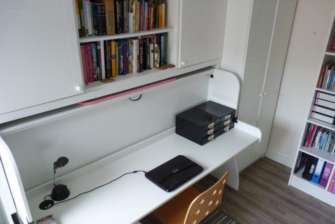 Single StudyBed in White in Box Room