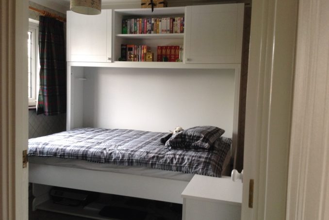 Small Double StudyBed in White (Bed Mode)