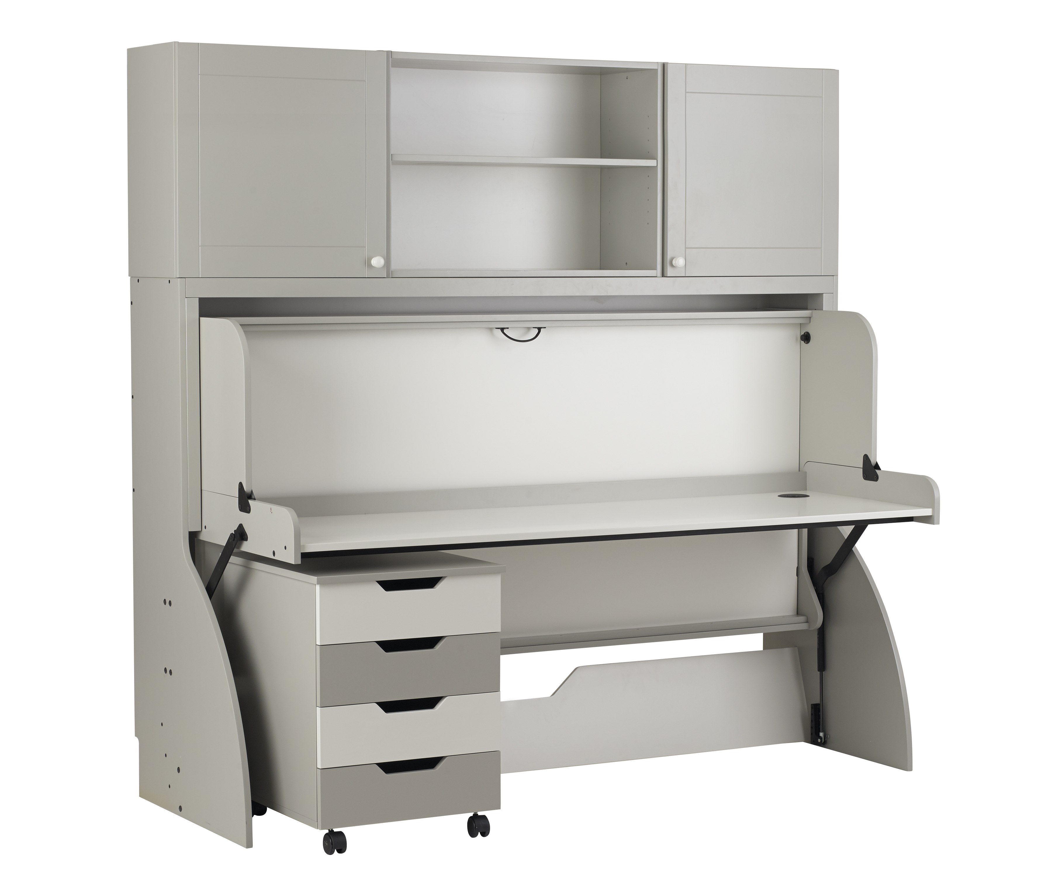 StudyBed Painted MDF finish in grey and white wall bed home office