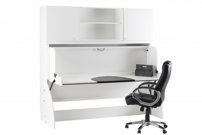 Single StudyBed with top box in white