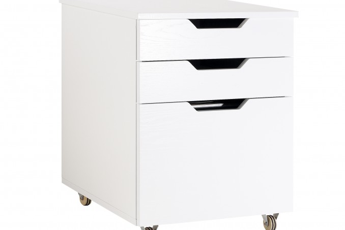 Filing cabinet in painted white oak